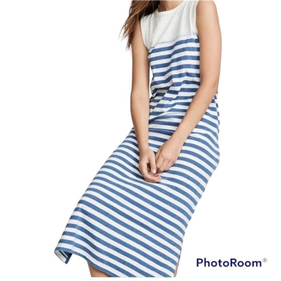 Current/Elliott The Perfect Muscle Tee striped Maxi Dress Size 3 (Large) NEW - Picture 2 of 6